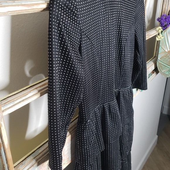 C&M Collection Black Tiered Dress With 3/4 Sleeves & metal studs size 36 / 6 - Picture 4 of 16